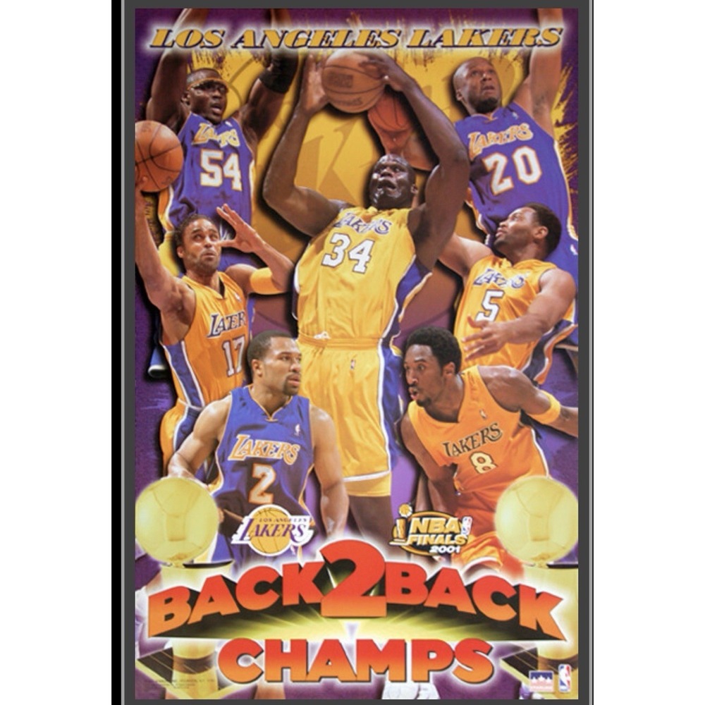 2001 LA Lakers NBA Champions Limited Edition Poster Numbered 3581 Kobe Shaq